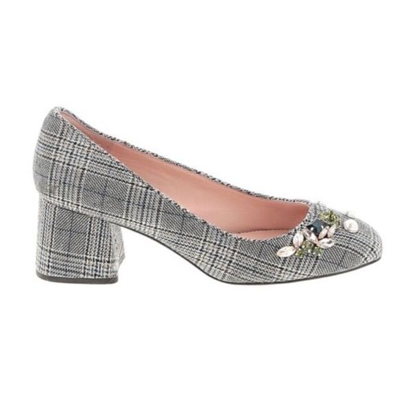 J.Crew
Gray Celia Block Heel Plaid Jewel Pumps Size 7.5/ Excellent - Picture 2 of 9